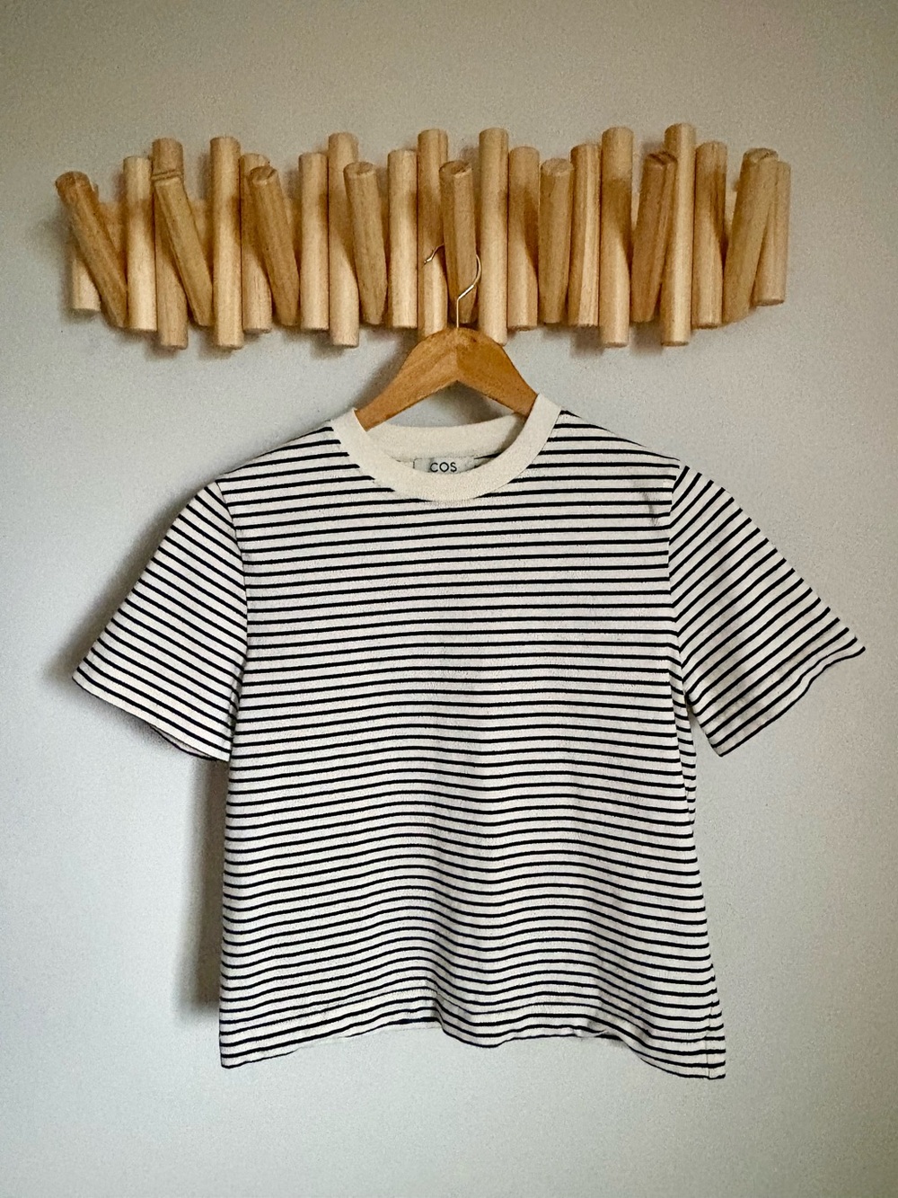 COS Heavyweight 100% Cotton Striped T-Shirt | Size Small | Like New
